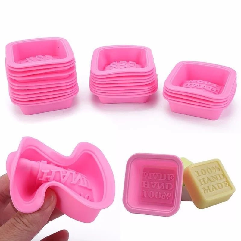 5PCS/3PCS cute craft art square silicone oven handmade soap molds DIY soap mold color ramdom fondant cake decorating tool