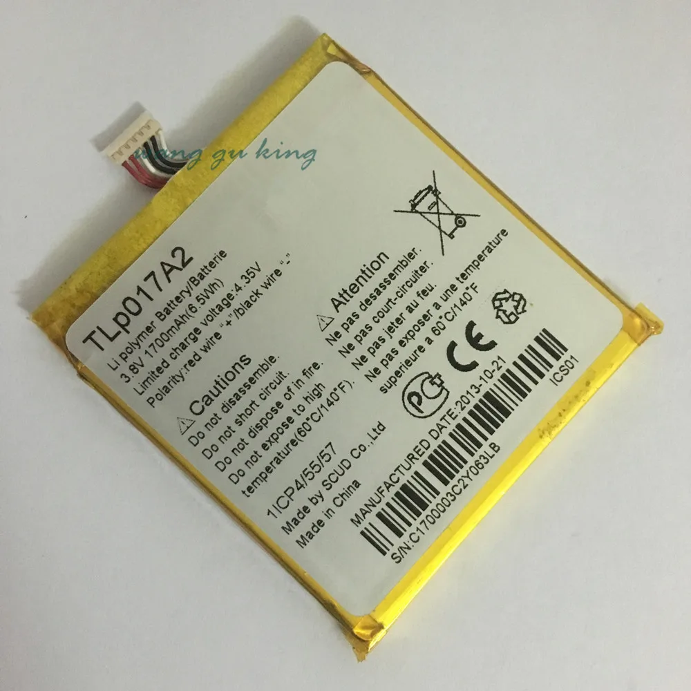 1700mAh MLLSE original TLp017A2 Battery For Alcatel One Touch Idol Mini OT-6012A OT-6012E OT-6012W S530T Batterie Batterij