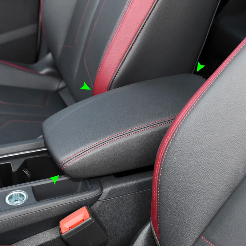 Car Accessories Microfiber Leather Center Console Lid Armrest Box Cover Trim For Audi Q3 2019 elastic band type