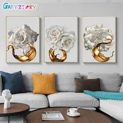 GATYZTORY 60x75cm Frame Abstract Flower DIY Painting By Numbers Acrylic Hand Painted Oil Paint By Numbers Home Decor Art