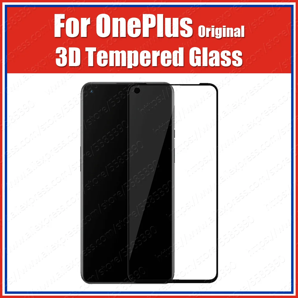 3D Arc Edge AF Oil Official Original OnePlus 9 Screen Protector Tempered Glass Black Glue Version