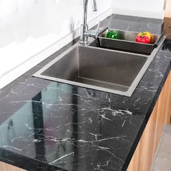 40x100cm Kitchen Stickers Film Waterproof Oilproof Classic Marble Pattern Wall Stickers Protect Desktop Self-adhesive Paper