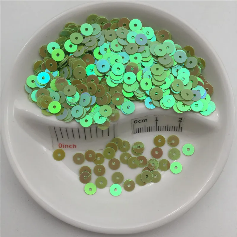 3mm 4mm 5mm 6mm 8mm Flat Round AB Colored Porcelain PVC Sequins Paillette Sewing Craft Wedding Decoration Dress Shoe Cap DIY