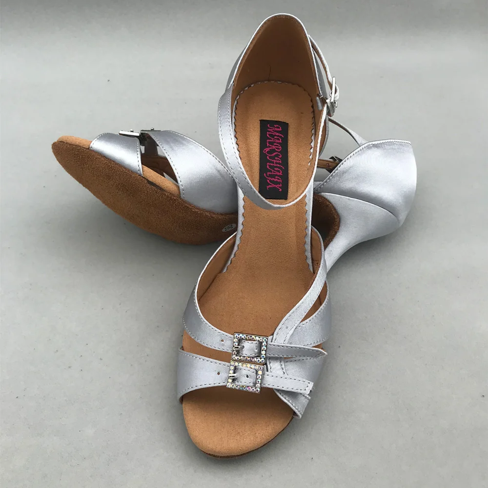 Zapatos de baile latino elegantes y sexys para mujer, calzado de Salsa y tacón de 8,5 cm, cómodos, MS6214GR, disponibles