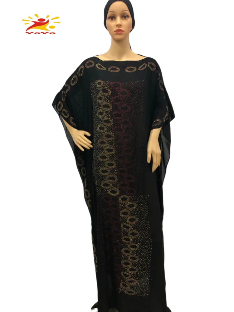 2021Dubai Middle New Caftan Islamic Dress Oversize Cotton Chiffon African Women Loose Size  Casual  Dashiki robeHB047