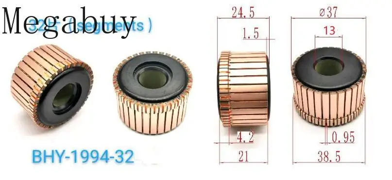 13*37*21(24.5)mm 32p Copper Bars Alternator Electric Motor Commutator Copper Commutator Armature Commutator