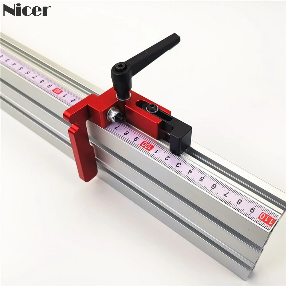 75mm Height With T-tracks Stop Miter Gauge Table Saw Aluminium Profile 75mm Height T-tracks Stopper Wood Working Tool