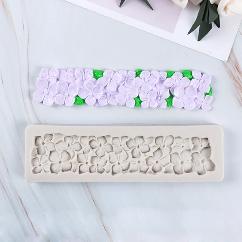 Hydrangea Border  Molds Fondant Cake Decorating Tools Silicone Molds Sugarcrafts Chocolate Baking Tools for Cakes Gumpaste Form