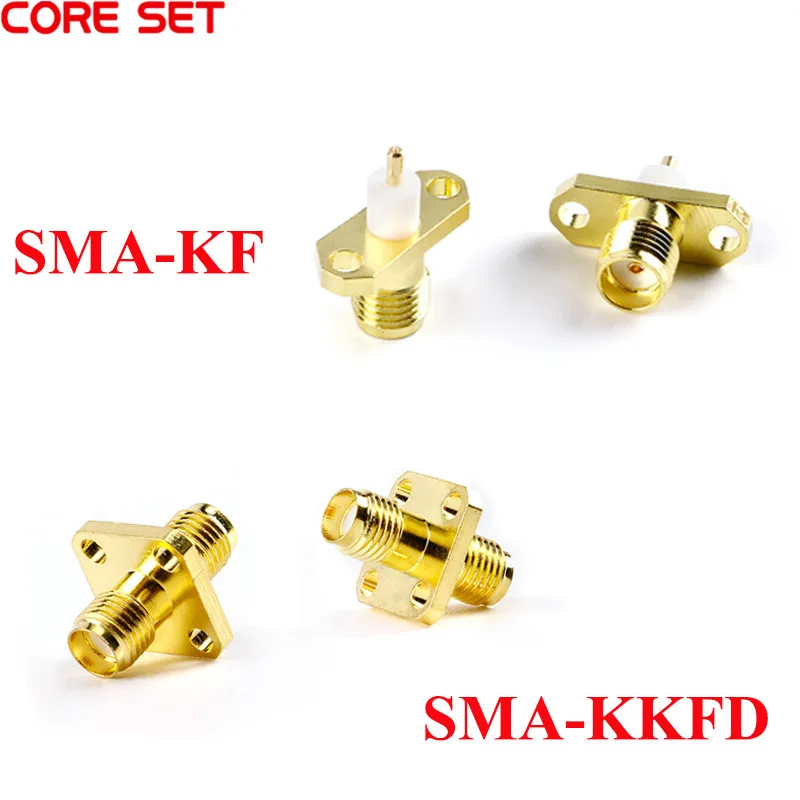 2Pcs SMA-KKFD RF Adapter SMA Female to SMA Female Connector SMA-KF  Male Connector Gold Plated Brass Straight Coaxial RF Adapter