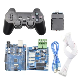 Bezprzewodowy kontroler do zdalnego sterowania zestaw do Arduino Mecanum koła samochód Robot z PS2 Joystick + R3 planszowa + 4 kanał silnika płyta sterownicza