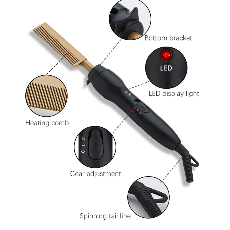 Tóc Uốn Trùng Mạch Máy Uốn Tóc Chăm Sóc Tóc Nóng Làm Nóng Lược Chải Tóc Râu Thẳng Bàn Chải Dành Cho Nữ