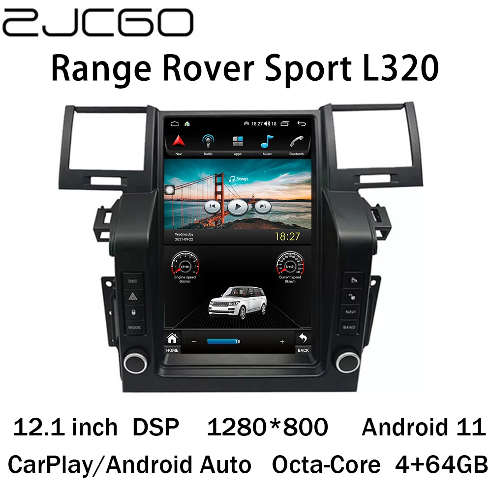 

ZJCGO Car Multimedia Player Stereo GPS Radio NAVI Navigation Android 11 Screen for Land Rover Range Rover Sport L320 2003~2010