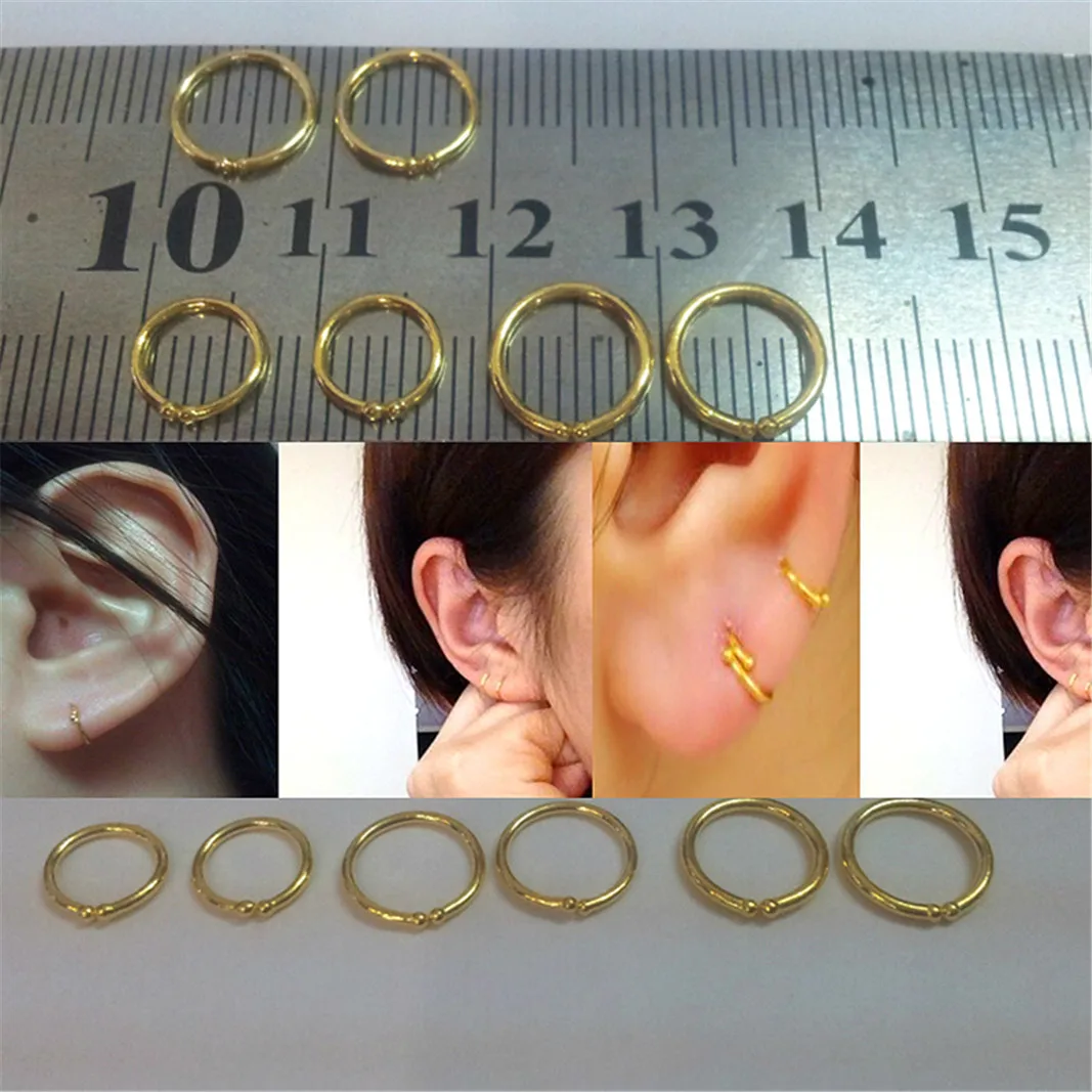 

1pcs Authentic 24K 999 Yellow Gold Earrings Hoop Wrap Ears Earring Woman Gift