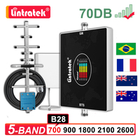 Lintratek 5 Five Band 2G 3G 4G Cellular Amplifer LTE 700 900 1800 2100 2600 Signal Booster B28 B7 B8 B3 B1 Repeater Antenna Kit