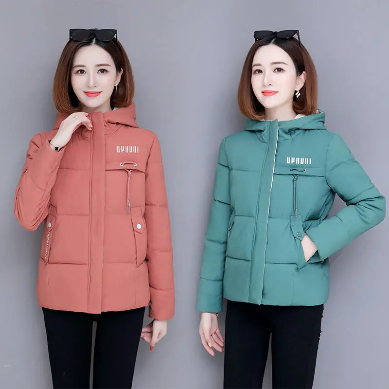 High Quality Winter Coat Women\'s 2022 Fashion Winter Jacket Women Cotton Padded Parka Outwear Hooded Short Female Jackets Coats