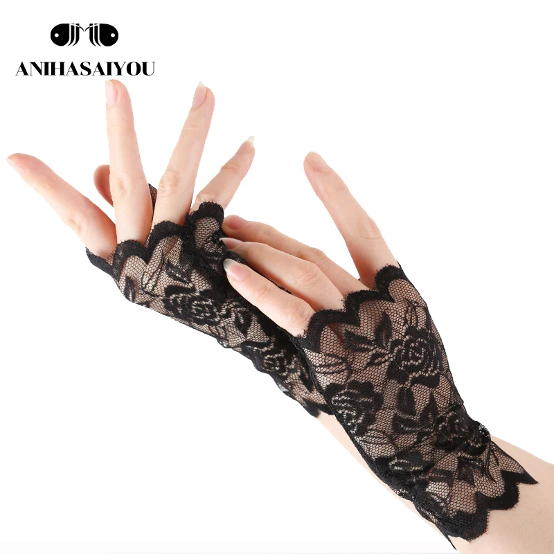 

Fashion Multicolor fingerless gloves Womens Sexy lace gloves Ladies Half Finger Fishnet women's gloves Mesh women's mittens-1134