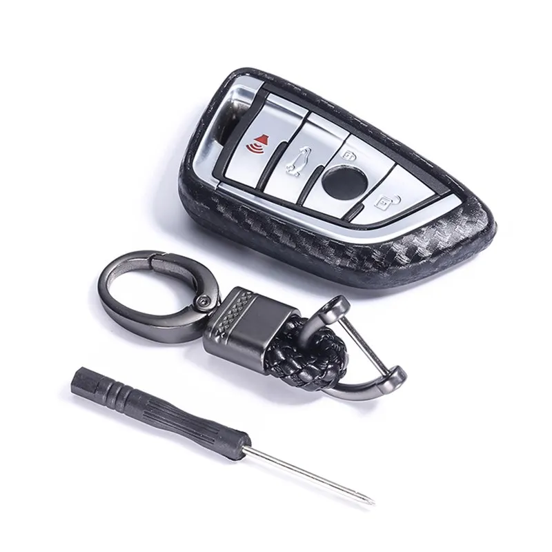 Carbon fiber Key Case for car For BMW X5 F15 X6 F16 G30 7 Serie G11 X1 F48 F39 Car Shell Car-StylingKey Protection keychain