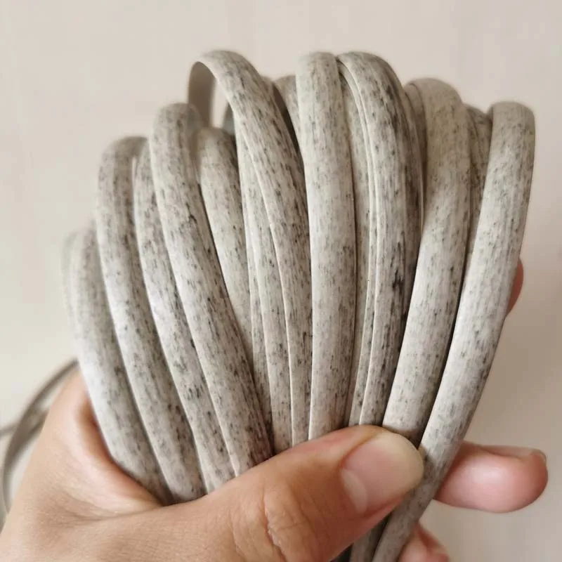 8mm 500g Light Grey PE Flat Synthetic Rattan Material Handmade Weaving Rope Home Furniture Decoration Chair Table Basket Repair