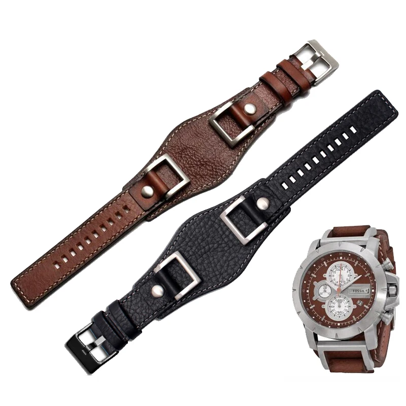 High Quality Vintage Bracelet Retro for Fossil JR1157 Brown Black Watchband Men Watch accessories Cowhide Strap Style 24MM