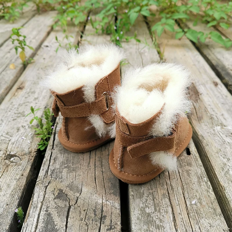 baby shoes boots boy and gils ausrtalian sheepskin fur kid\'s keep warm wool designer luxury prevent slipping