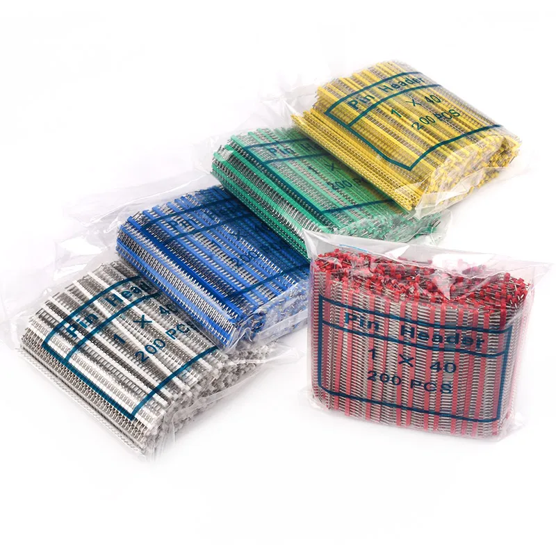 10pcs 1x40 Colorful Single Row Male 2.54 Breakable Pin Header Connector 40pin Strip For Arduino