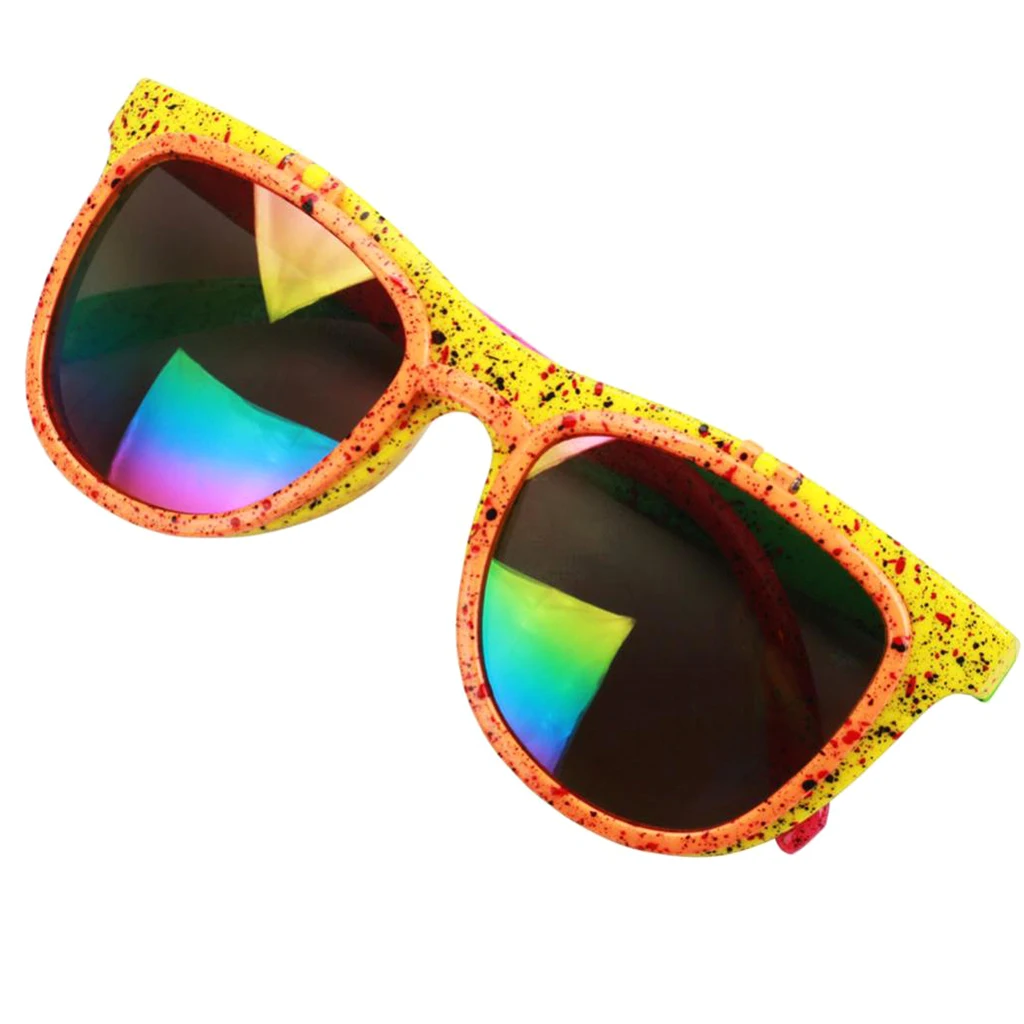 Gafas de sol de neón con tapa hacia arriba, lentes coloridas divertidas de los años 80 para Halloween, disfraces de Hip-Hop para fiesta, accesorios para fotos, accesorios para vestido de noche