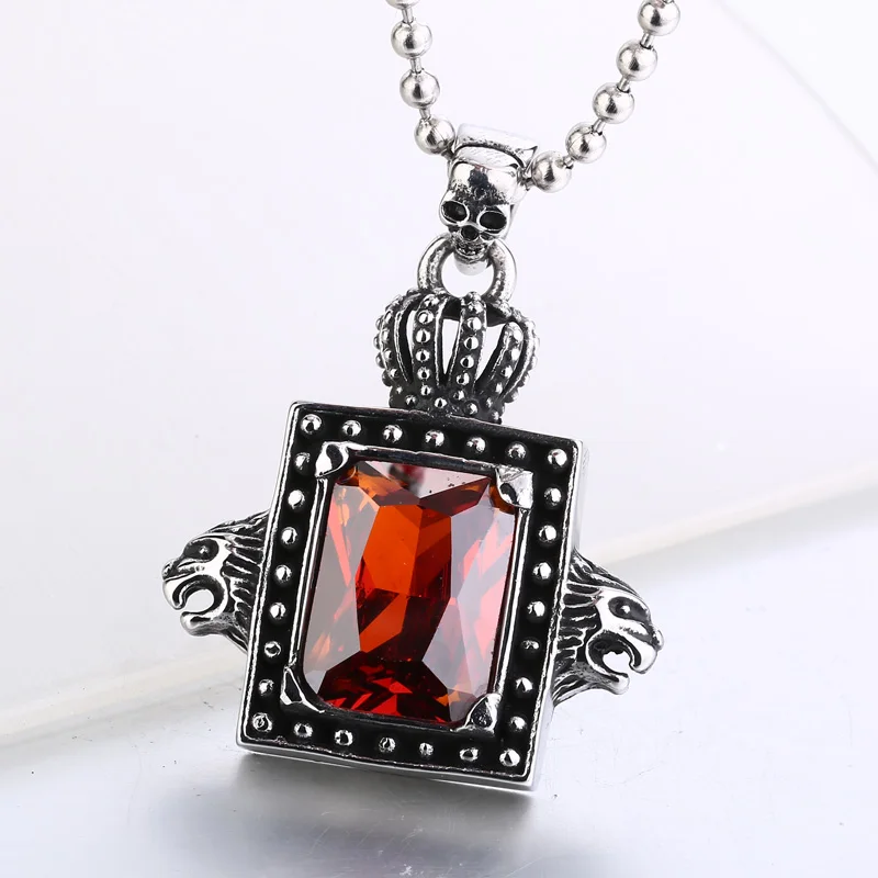 BEIER  New Stainless Steel Cool Fashion Unique with 3colour stone Pedant necklace High Quality fashion jewelry for  man BP8-103