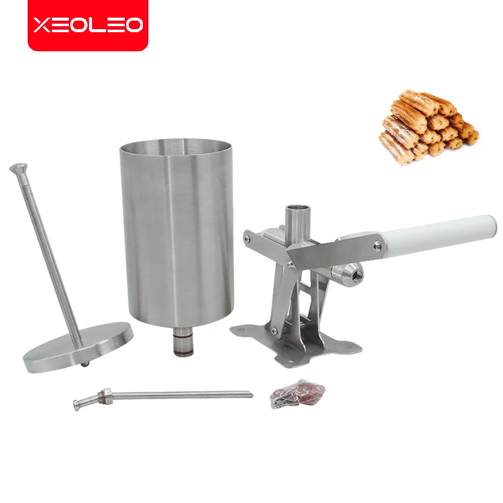 XEOLEO 2.3L Churros Filling Machine Commercial Churros Filler Churros Stuffer 304# Stainless Steel Manual Jam Filling Device