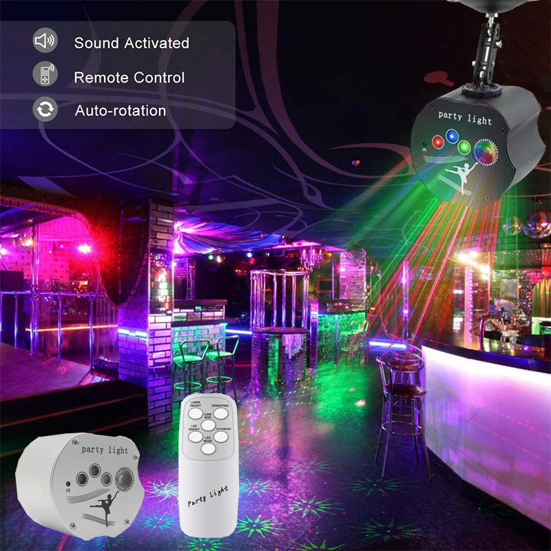 Mini lumières LED RGB en forme de pomme, projecteur Laser Rechargeable, éclairage de scène avec télécommande