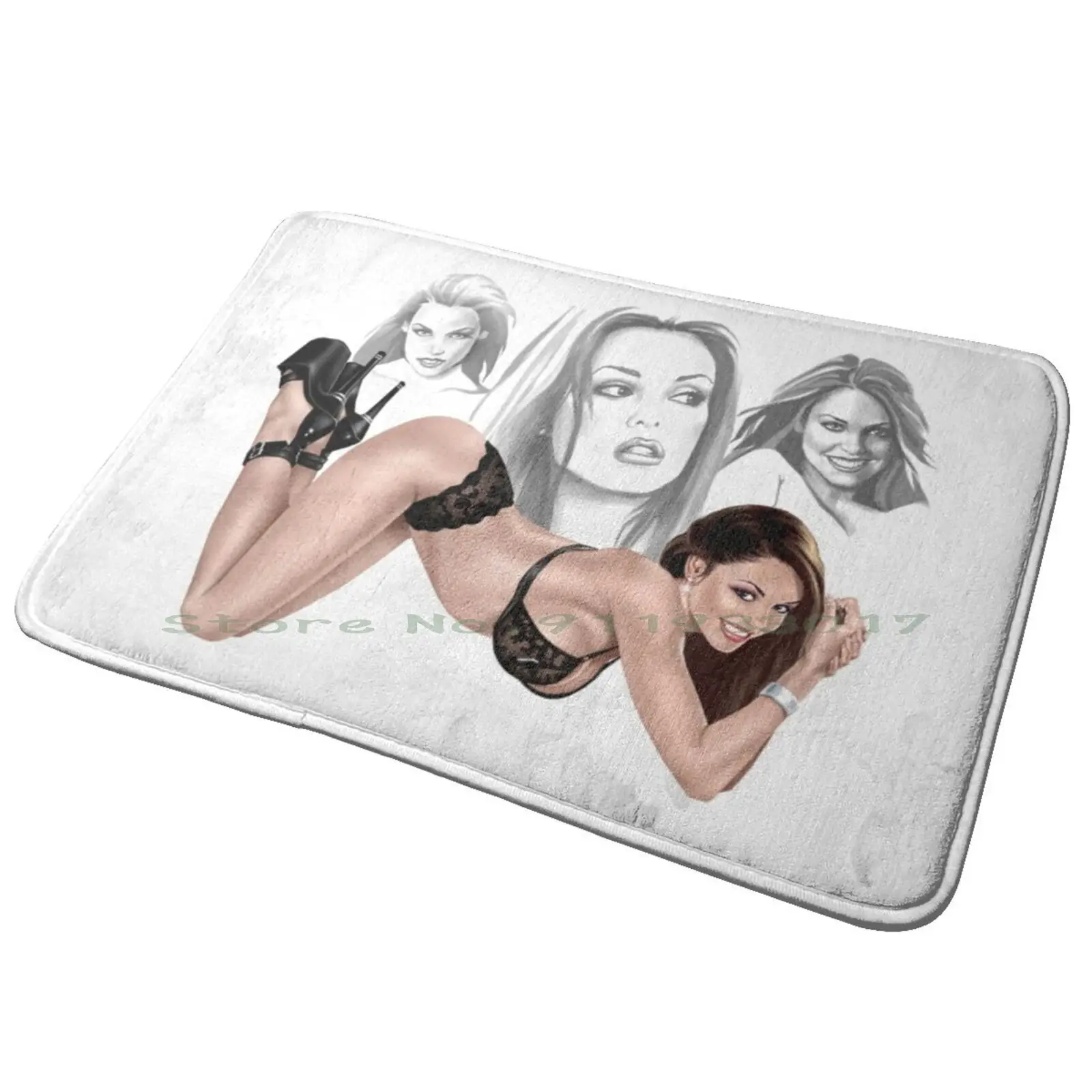 

Sexy Graphic Beautiful Slender Female Body In Underwear Entrance Door Mat Bath Mat Rug Usa American Great Seal Of The United