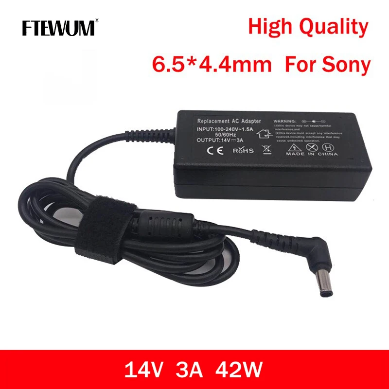 

FTEWUM 14V 3A 42W 6.5*4.4mm AC Laptop Adapter For Sony SVE14A18EC SVS15118EC SVS13118EC Universal Charger For Notebook Charger