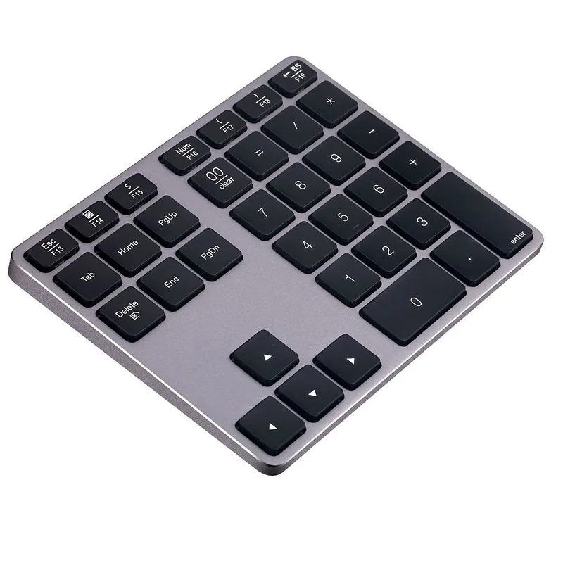 Wireless Numeric Keypad, Aluminum Alloy with Non-Slip Mats Keyboard, Ultra Thin Bluetooth Simple Splash-Proof  Numeric Keyboard