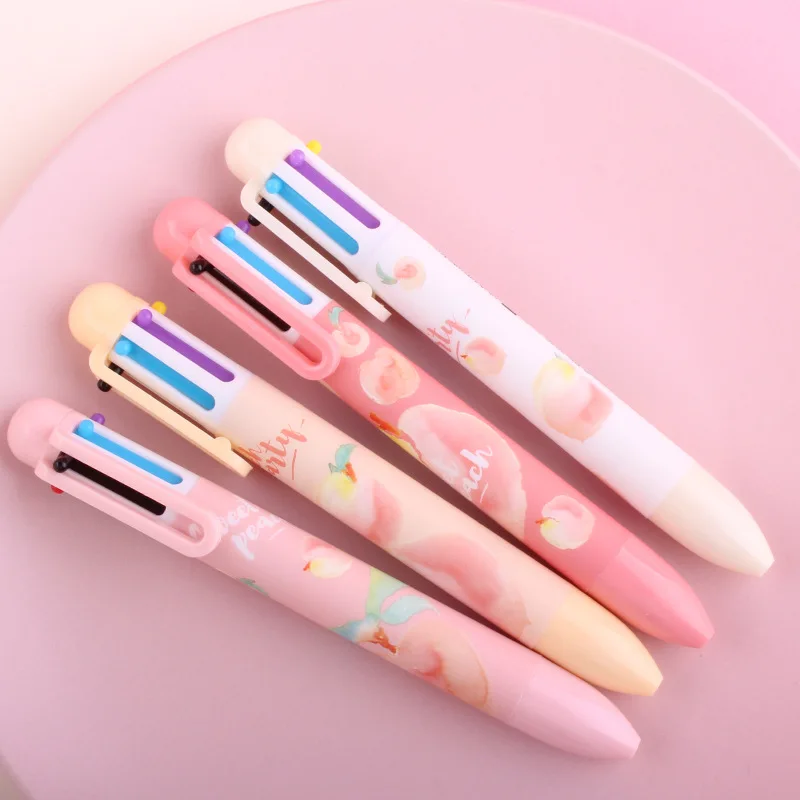 Cute Fruit Sweet Peach 6 Colors Ballpoint Pen 60 Pcs/lot School Office Supply Gift Stationery Papelaria Escolar