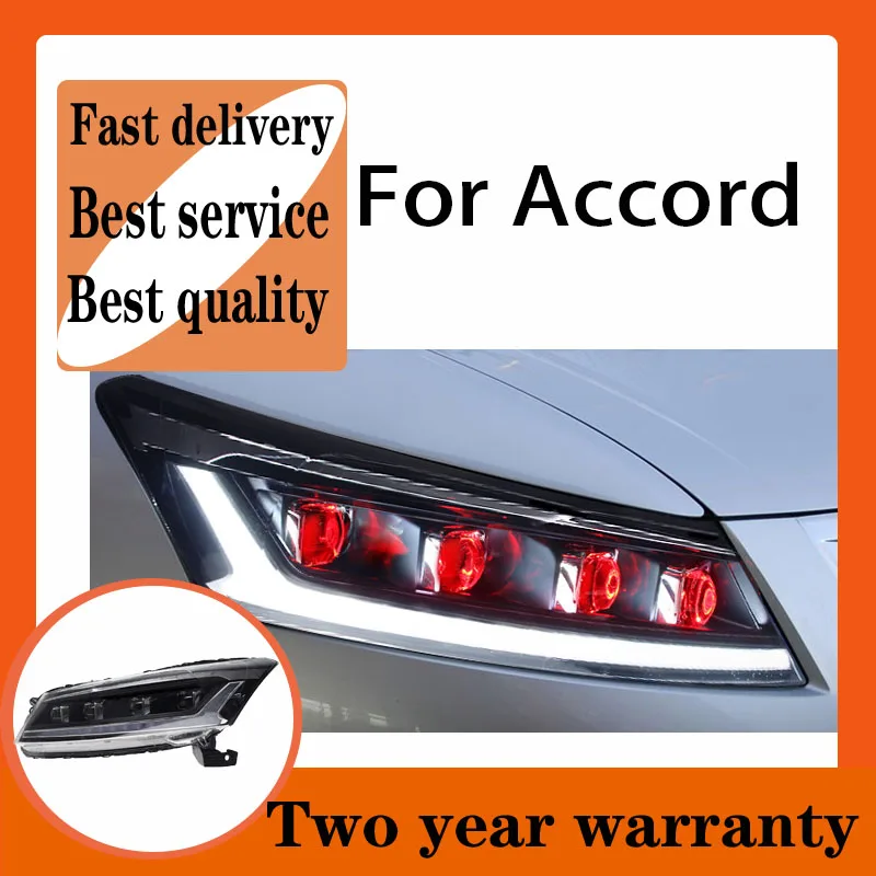 

For Accord G8 Headlights 2008-2013 DRL Day Run Light LED Bi Xenon Bulb Fog Lights Car Accessory Accord Head Lamp