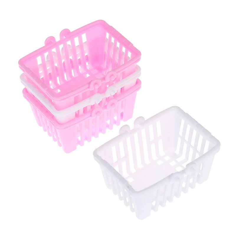 2Pcs/lot Dollhouse Miniature Shopping Basket Toys Mini Supermarket Shopping Hand Basket Model Dollhouse Accessories