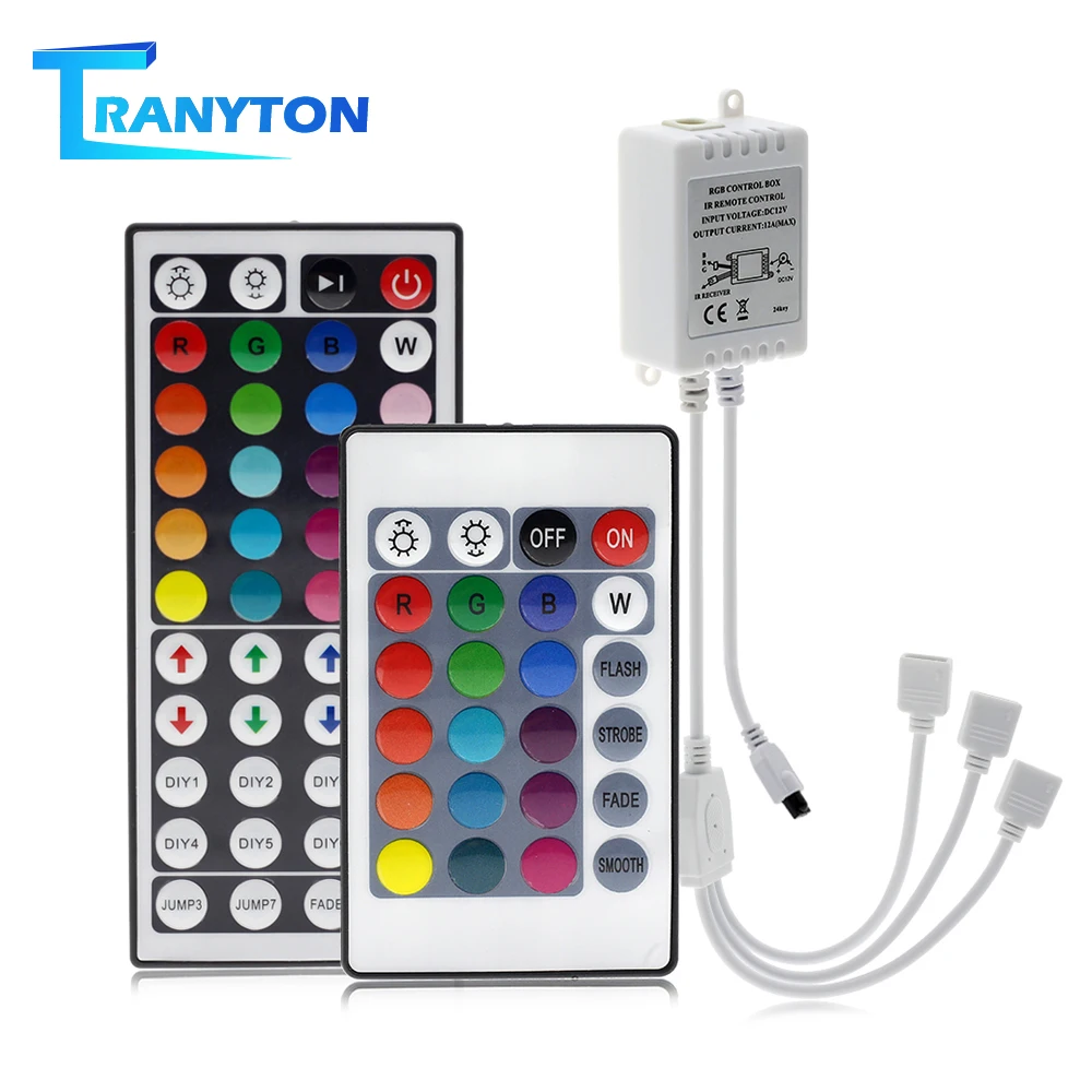 Led Rgb Controller DC12V Mini 44/24 Key Ir Remote Controller Voor 3528 5050 Rgb Led Strip Verlichting