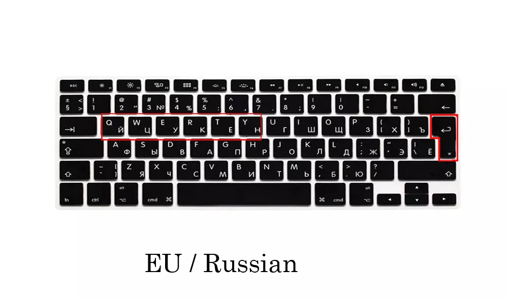 EU US Russian Language Keyboard Skin dla Macbook Air 13. Rosyjska osłona klawiatury A1466 Wodoodporna folia ochronna na klawiaturę