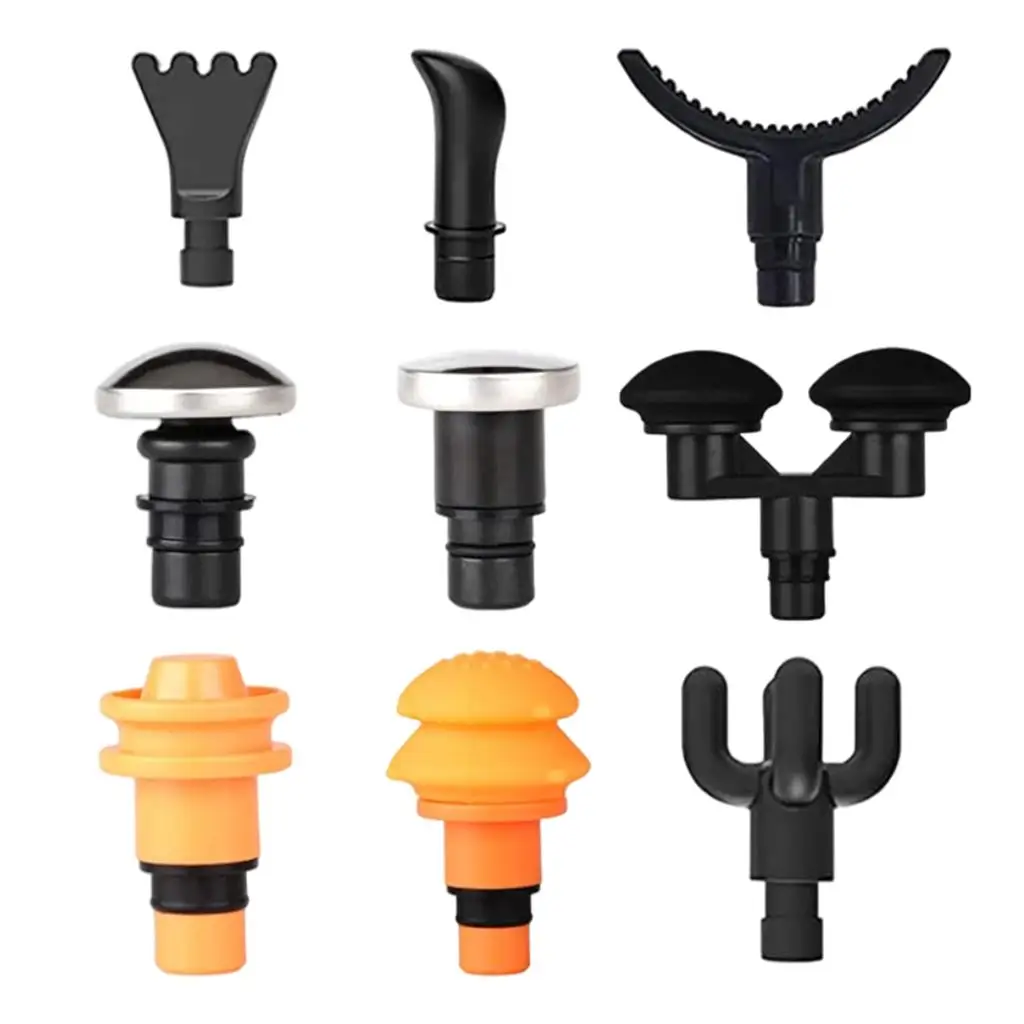 

9Pcs Massage Gun Heads Replacement Different Functions Point Plug-N-Play Massager Tools Adapter Massage Attachments