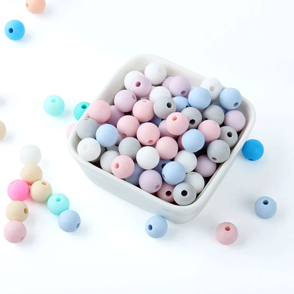 10pcs 12mm Baby Silicone Beads Letters Star Heart Beads Food Grade DIY Pacifier Chain for Baby Chewable Teether Teething Toys