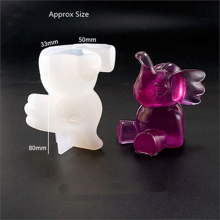 1PC Cute Elephant and Gourd Resin Decorative Craft DIY Flower Pot Base Mold Epoxy Resin Molds for Jewelry