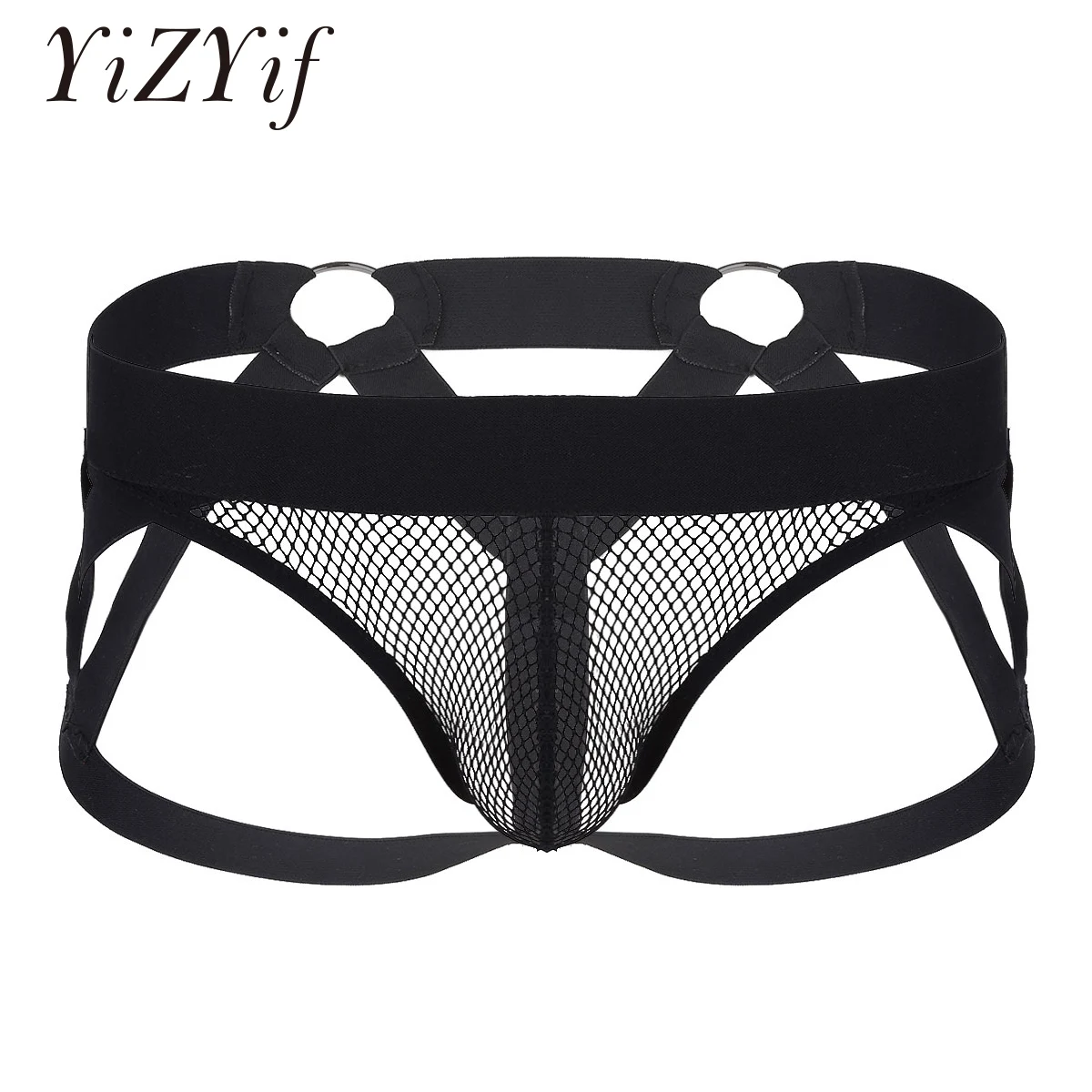 

YiZYiF Black Men Underpants Transparent Fishnet Penis Bulge Pouch Open Back Jockstrap Briefs Hot Sexy Men Gay Bondage Underwear