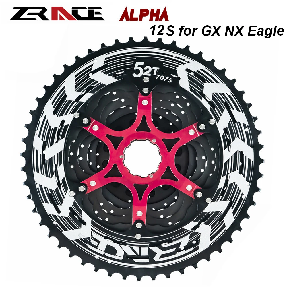 

2024 NEW ZRACE Alpha 12S red Lightweight Bicycle Cassette 12S MTB bike freewheel 11-50/52T for M9100 XX1 X01 GX NX Eagle ALPHA