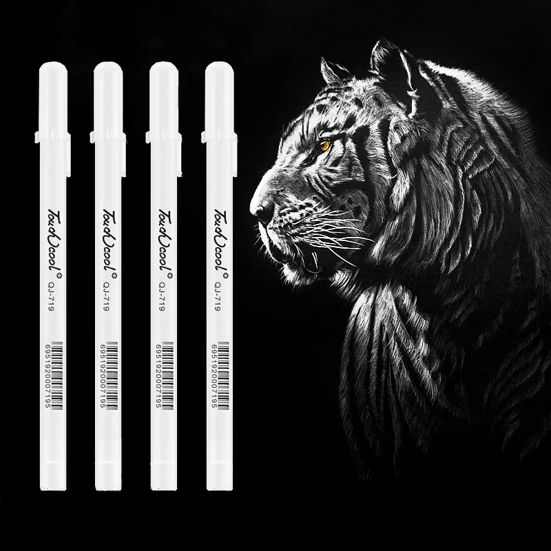 Highlighter White Art Painting Pen Creative Design Hook Line Liquid Chalk Mark Paint Pen School Stationery Office Supplies