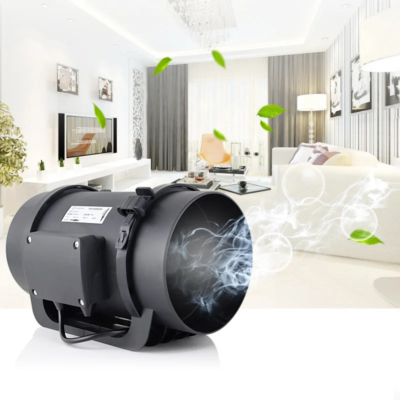 commercial blower frequency conversion exhaust fan round duct fan kitchen powerful exhaust fan oil fume moxibustion machine