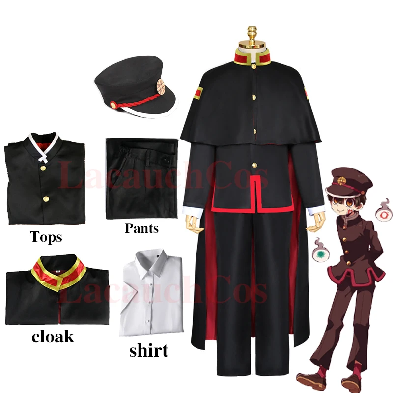 Anime Hanako Kun Cosplay Toilet Bound Hanako-kun Unisex School Uniform Whole set Pants shirt jacket cloak Hats Halloween Costume