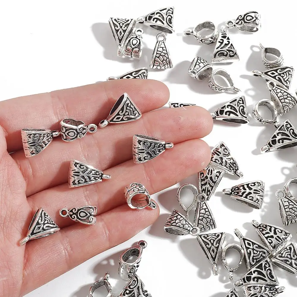 20pcs 7/9/11mm Tibetan Antique Silver Plated Tube Beads Metal Spacer DIY Beads Tube Charms for Jewelry Making