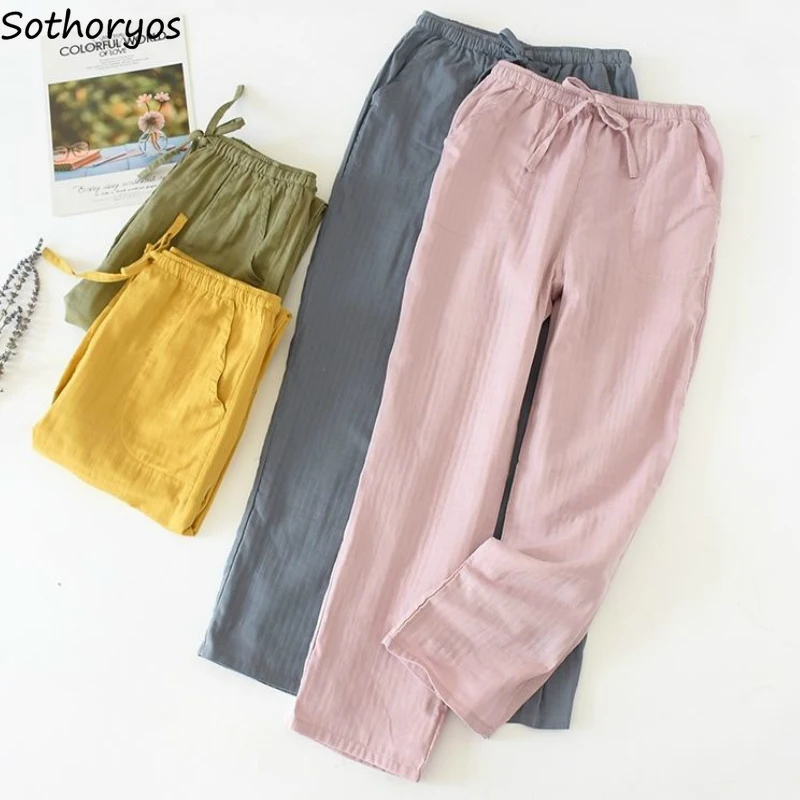 Pyjama Astronomique pour Femme, Pantalon Chic Simple, Respirant, Mince, Solide, Couple, Sommeil, Ulzzang, Été