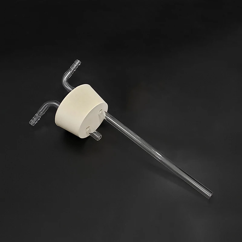 Tapón de goma blanco, con entrada y salida de vidrio, traquea, número 6-21, corchos de botella, accesorios de depurador de aire