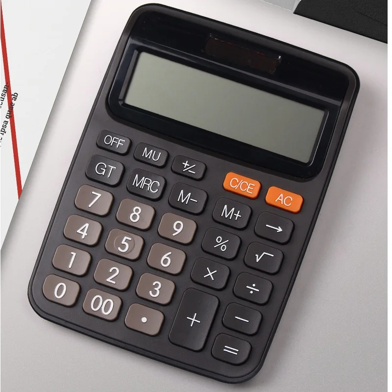12Digit Desk Calculator Large Buttons Financial Business Accounting Tool Battery And Solar Power School Office Small Supplies