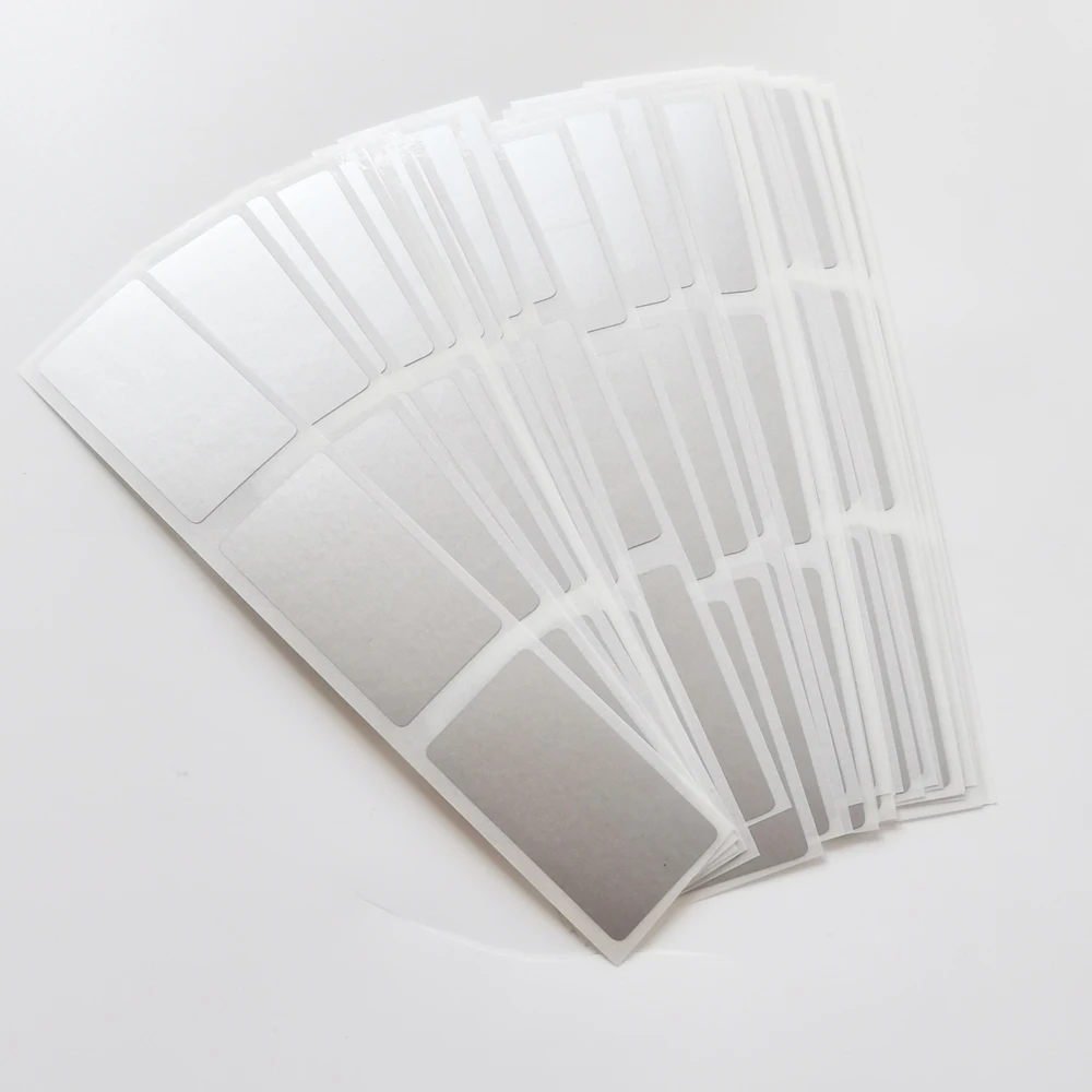 Drop Shipping Small Pack 100pcs 23x42mm Shinny Silver Scratching Sticker Manual Game Card Paintcoat